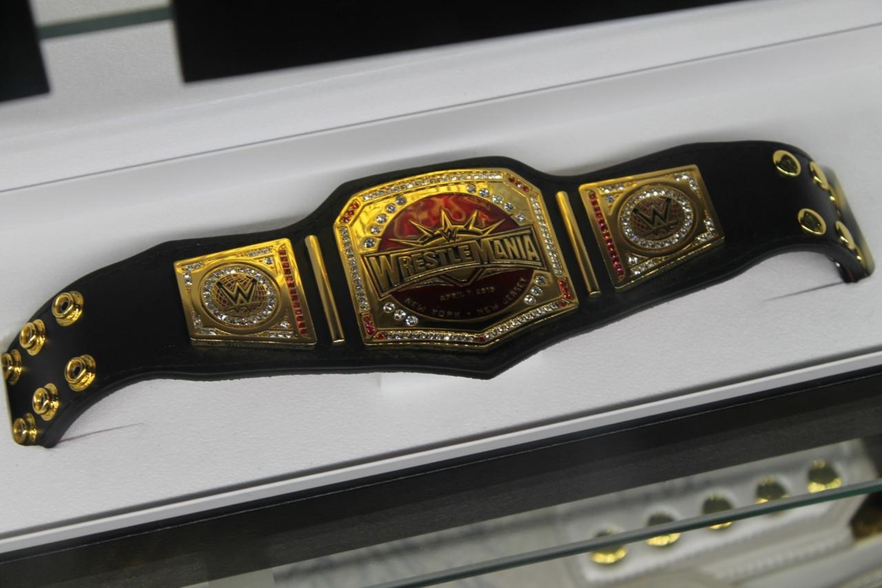 1. Mini Wrestlemania championship title with Swarovski crystals