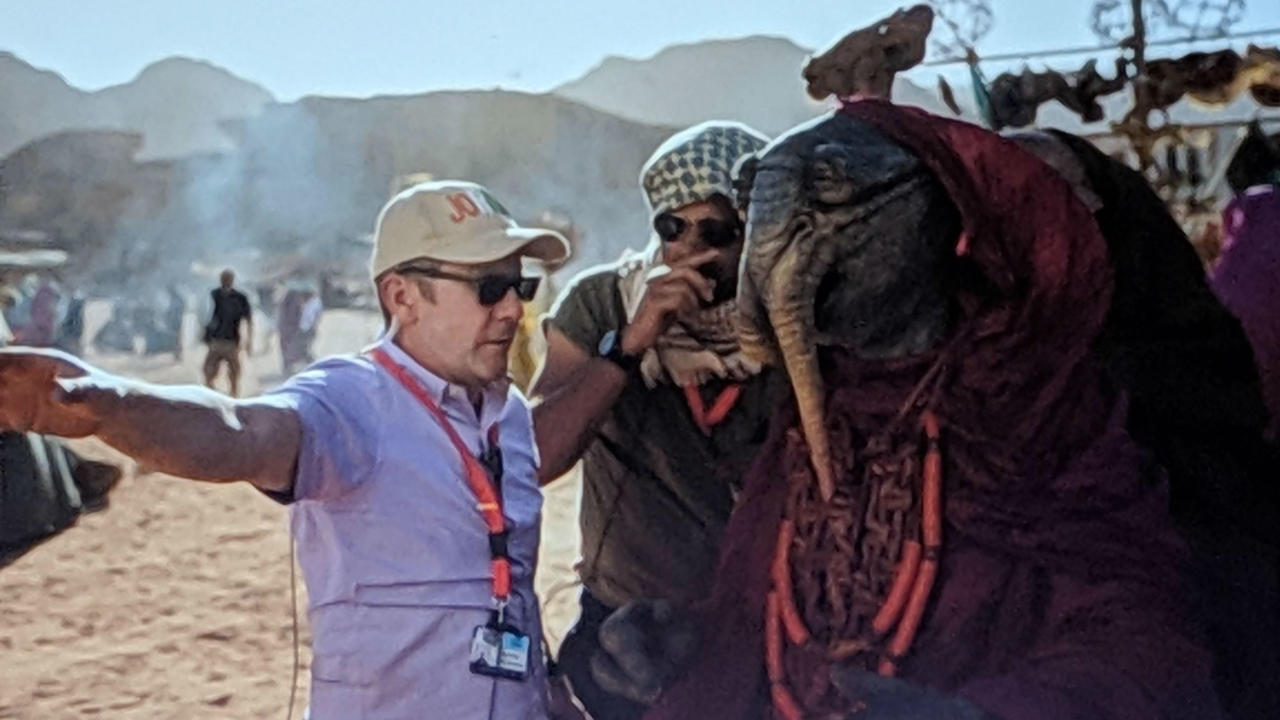 A behind-the-scenes image from the movie