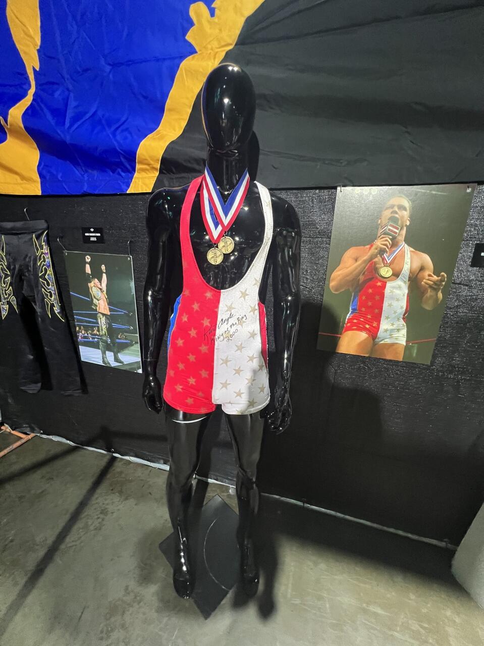 Kurt Angle singlet and gold medals