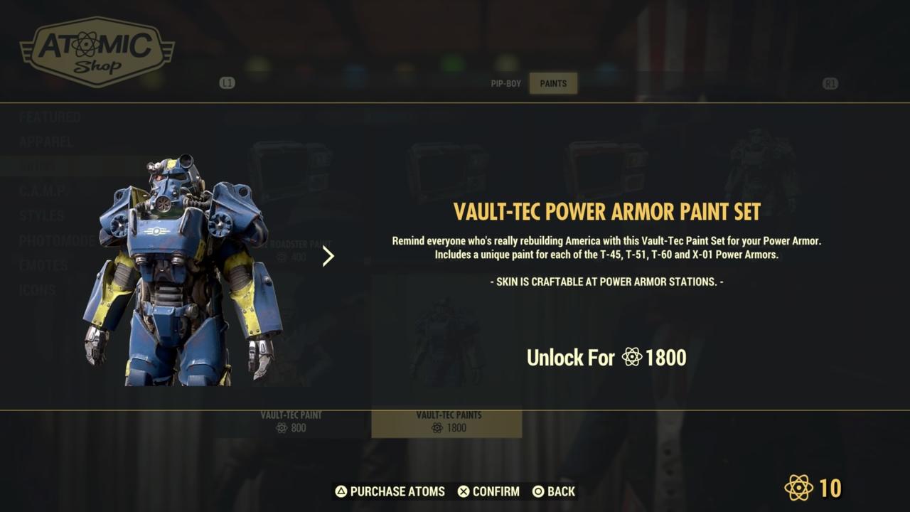 Vault-Tec Power Armor Paint Set