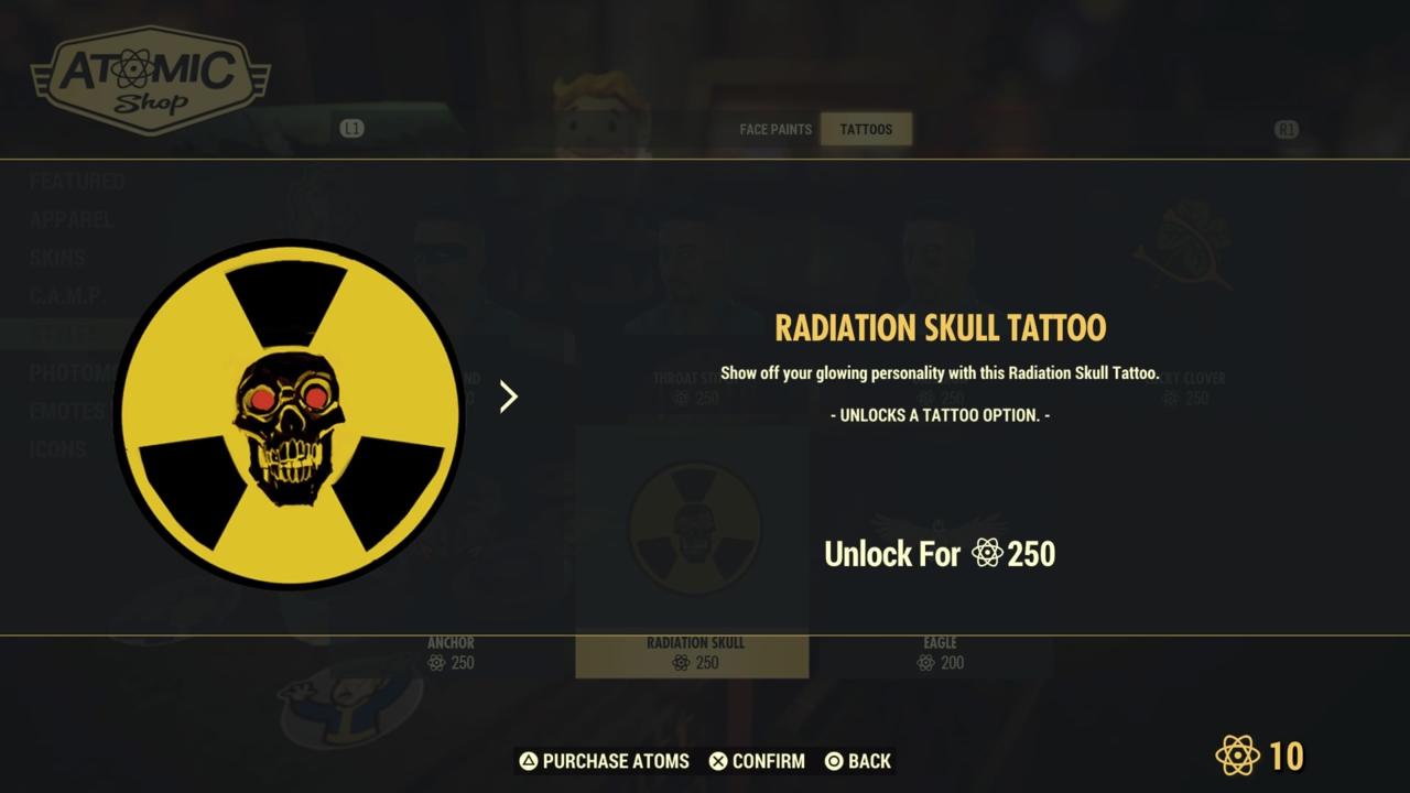 Radiation Skull Tattoo