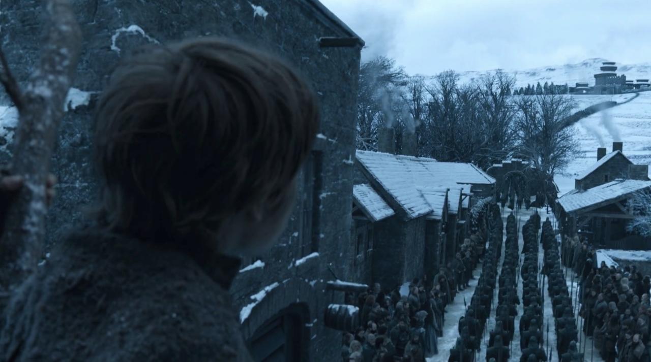 Another kid reminds the audience of a simpler time for the Starks as Daenerys arrives in "Winterfell."