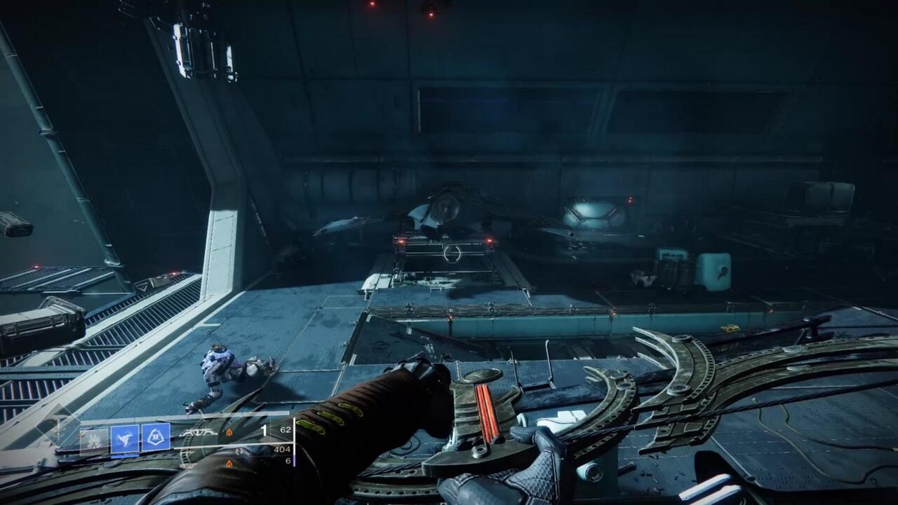 You'll find this ship in the back corner of the hangar after you fight two Darkmind Abominations. Scan it before you make your way back out around the edge of the ship.
