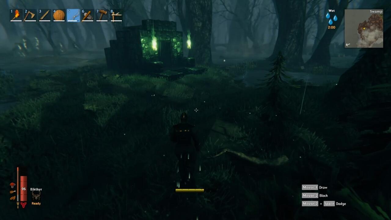 You won't find Iron anywhere else but in Sunken Crypts at this stage in the game. You'll know these Swamp dungeons by their green torches.