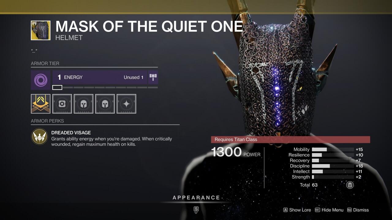 Taking damage in battle has its advantages when you're wearing the Mask of the Quiet One.