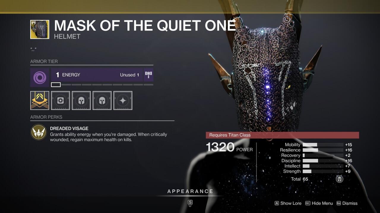 Turn your pain into pain for your enemies with Mask of the Quiet One.