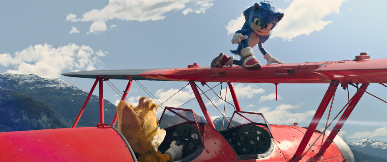 20. Tails' red biplane