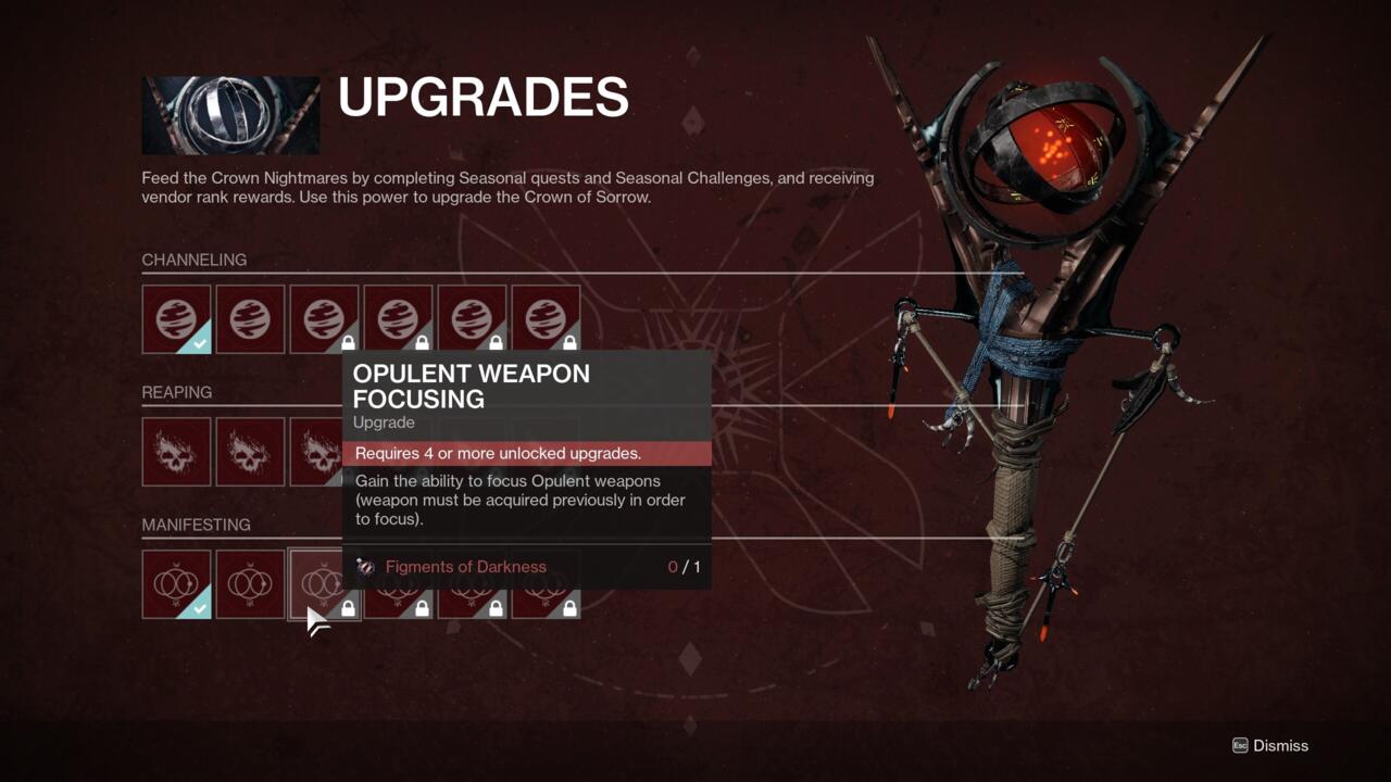 The Opulent Weapon Focusing upgrade will let you grab the guns you want, but you'll need to earn several other upgrades first to get it.