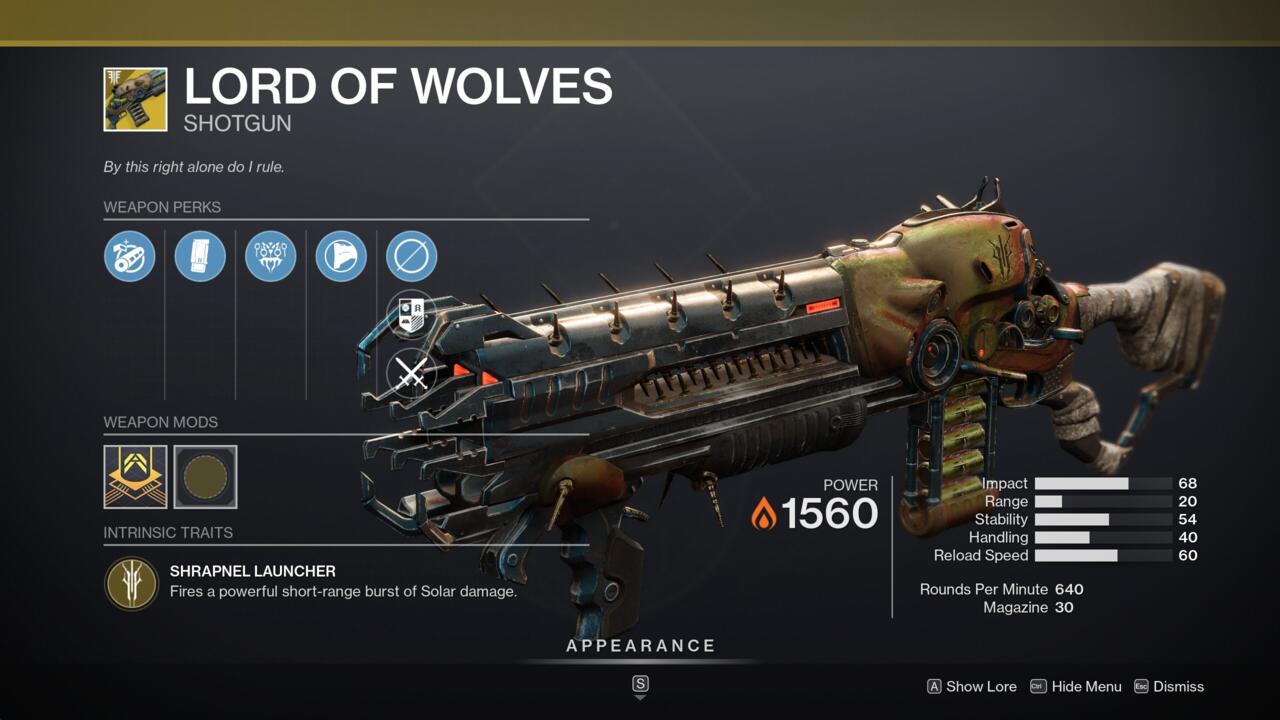 Rip apart enemies at close range with Lord of Wolves.