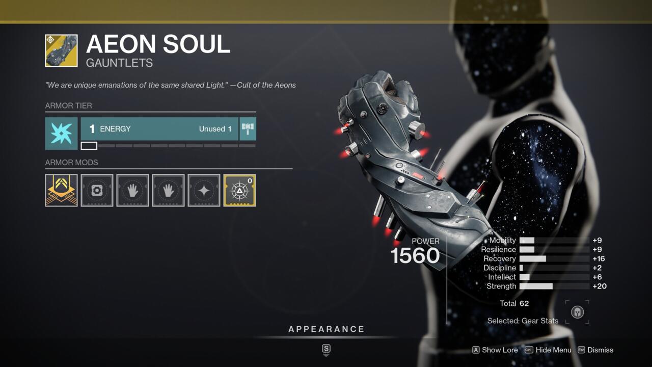 You gain a variety of buffs from Aeon Soul, especially if the rest of your fireteam is also using Aeon Exotics.