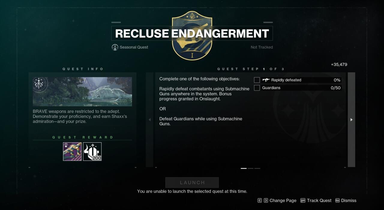 „Recluse Endangerment“ schaltet die Möglichkeit frei, Ihre Drops auf weitere Exemplare von „The Recluse“ abzustimmen, und gibt Ihnen gleichzeitig eine kuratierte Version der Waffe.