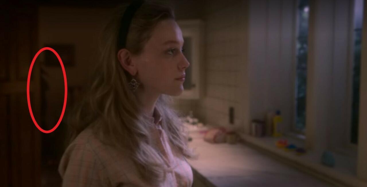 6.) Episode 1, 26:16, in Flora's room as she leaves the bathroom