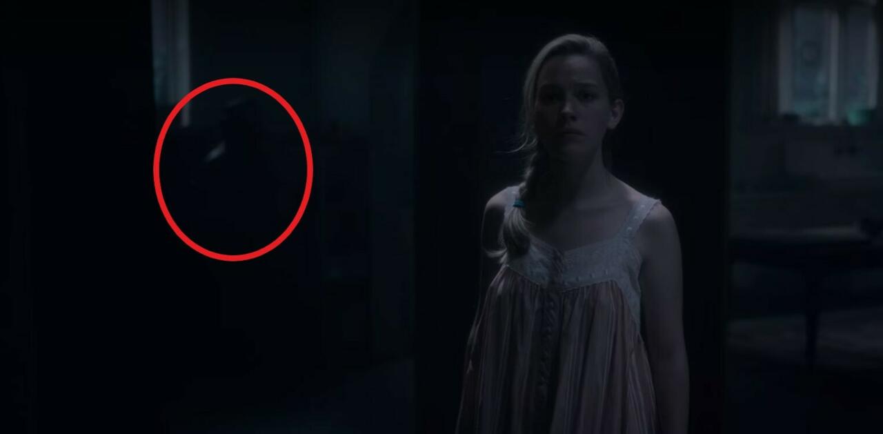 12.) Episode 1, 32:01, in the room over Dani's right shoulder (her right, your left).
