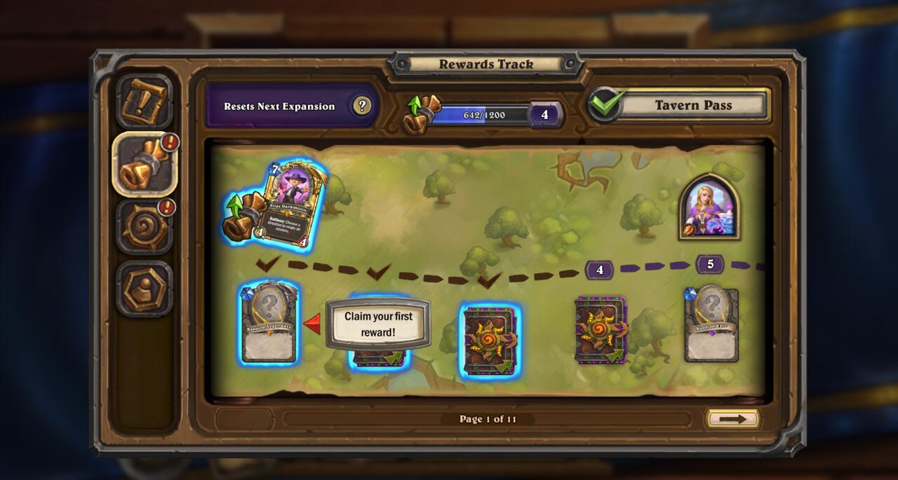 The new Rewards Track with the Tavern Pass.
