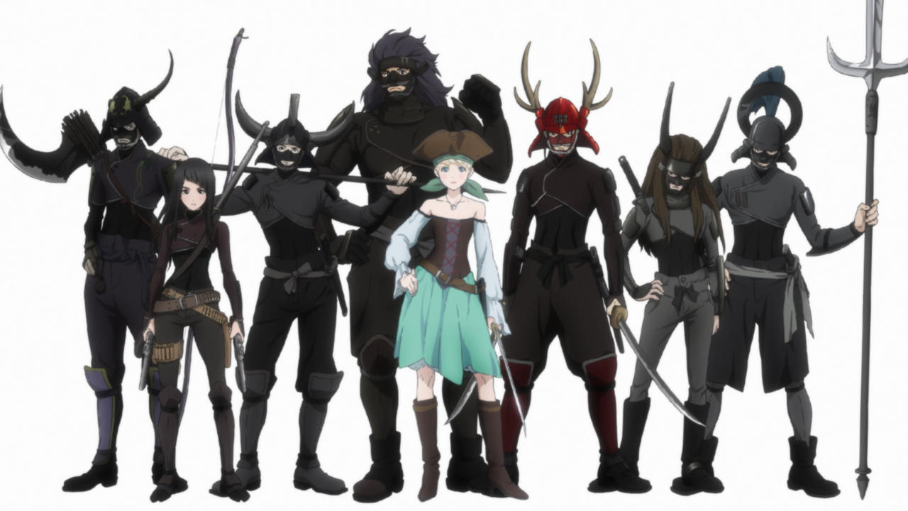 Fena is the girl in the middle--the other characters are her crew.