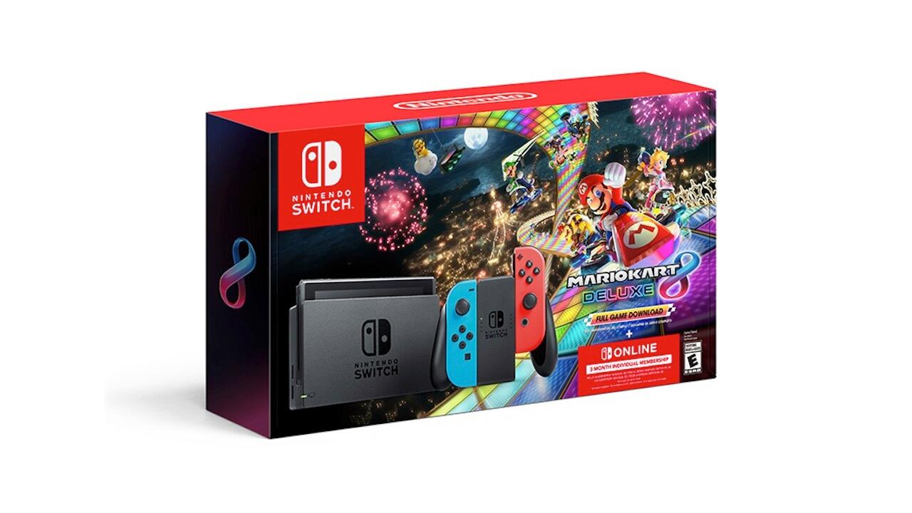 Nintendo Switch with Mario Kart 8 Deluxe and 3 Months of Nintendo Switch Online