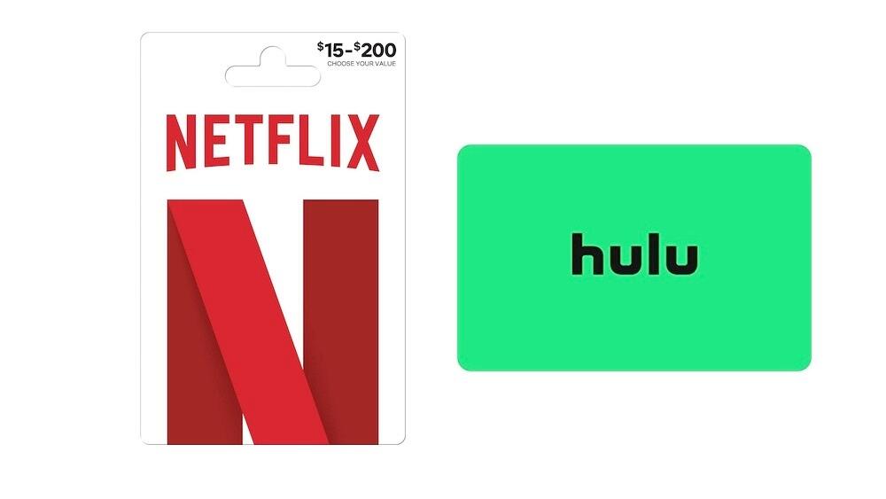 Netflix and Hulu Gift Cards