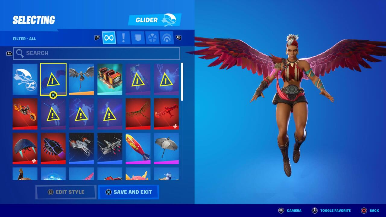 Mave's glider can't be used with other skins.