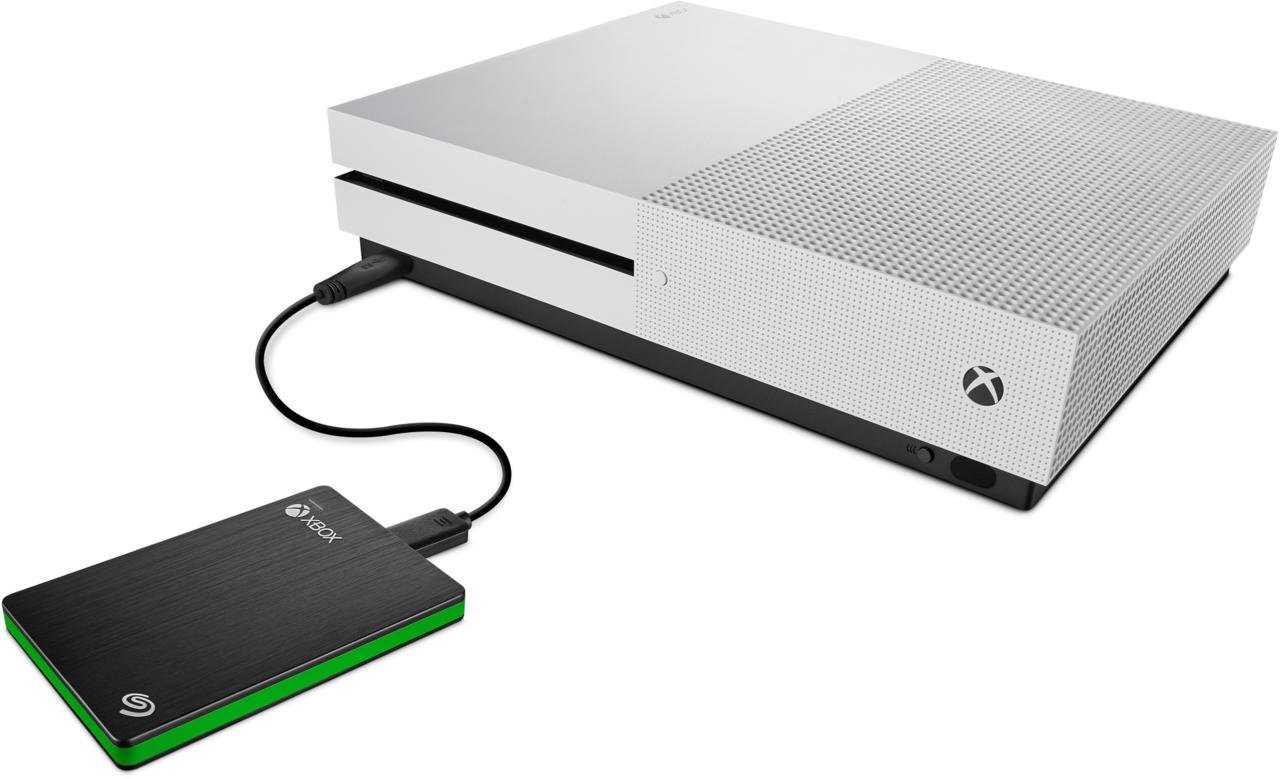 Xbox One S with external hard drive attached
