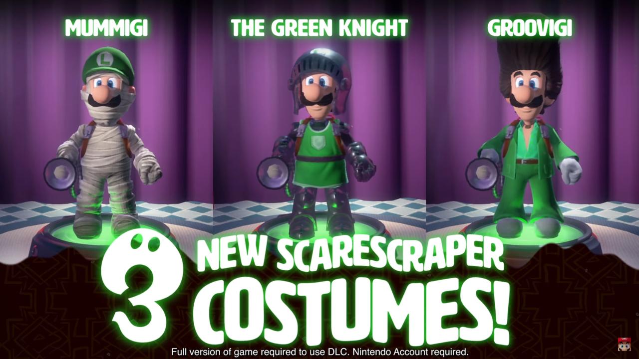 The three new costumes added in part one.