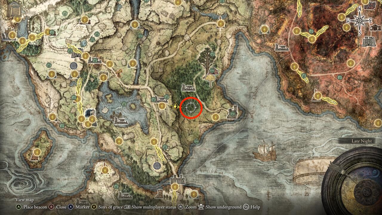 The hole that leads to Nokron is in the red circle.