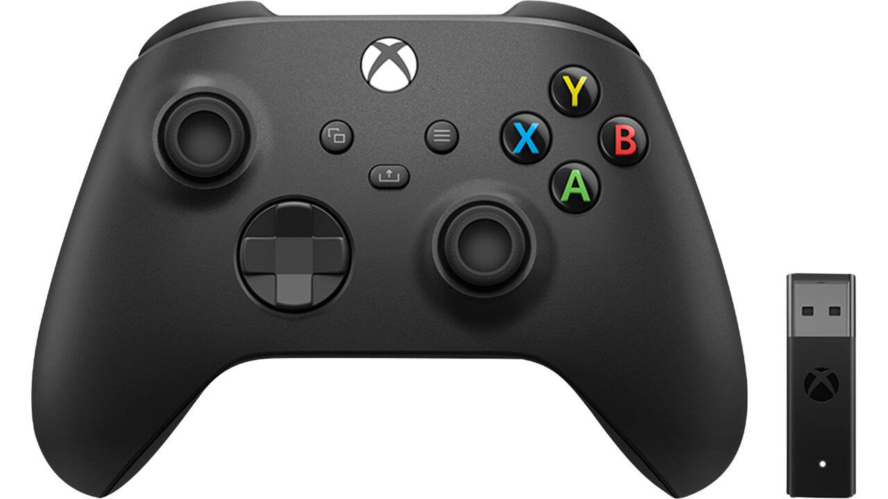 Xbox Wireless Controller Carbon Black with wireless adapter