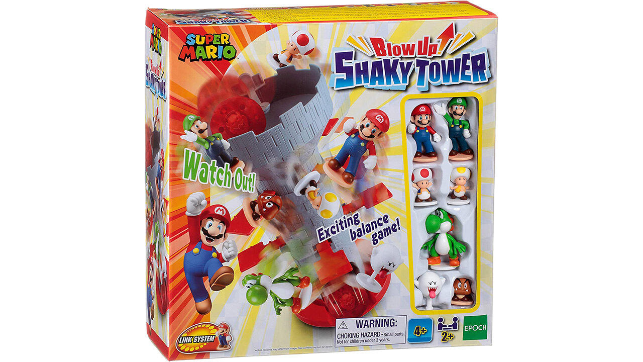 Super Mario Blow Up Shaky Tower Balancing Game