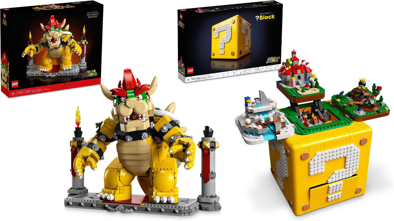 Lego Super Mario Mighty Bowser, Question Block, and NES sets