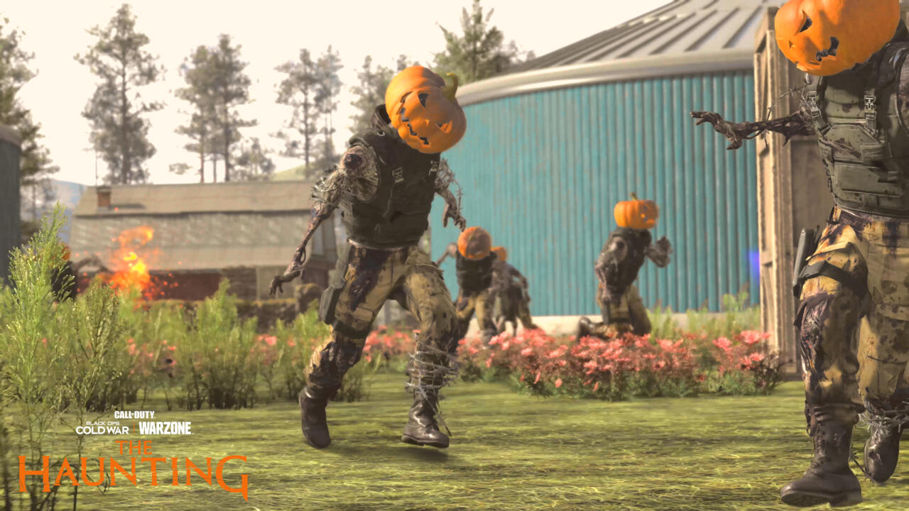 Pumpkin head zombies in Outbreak