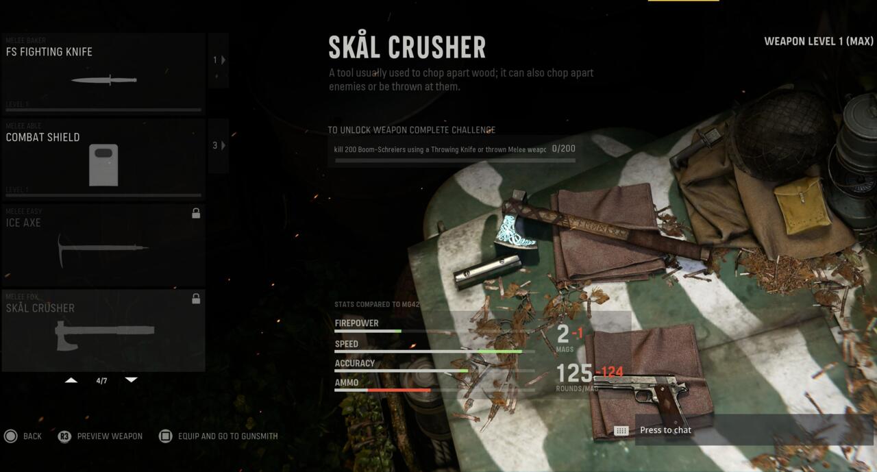Zombies unlock challenge for the Skal Crusher