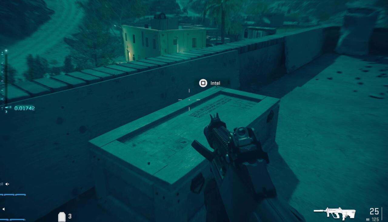 Crate intel on rooftop just north of B Target building
