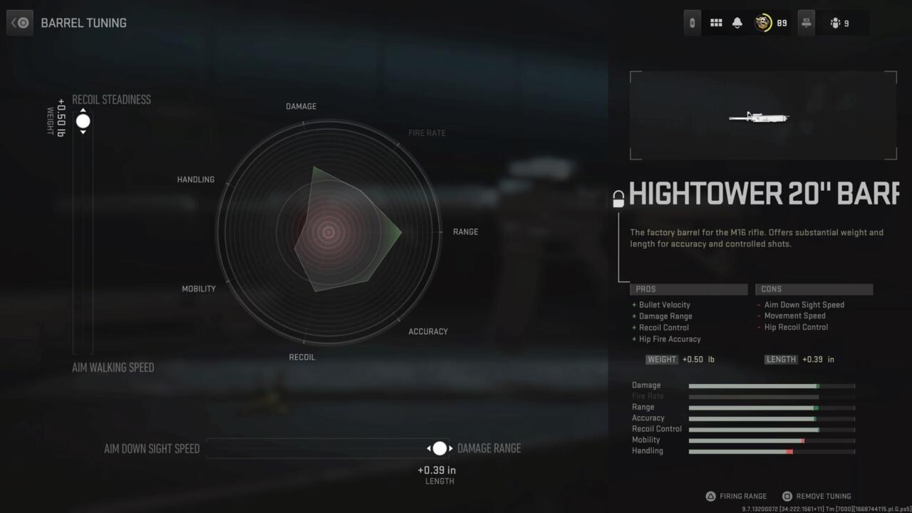 Weapon tuning feature in Warzone/MW2