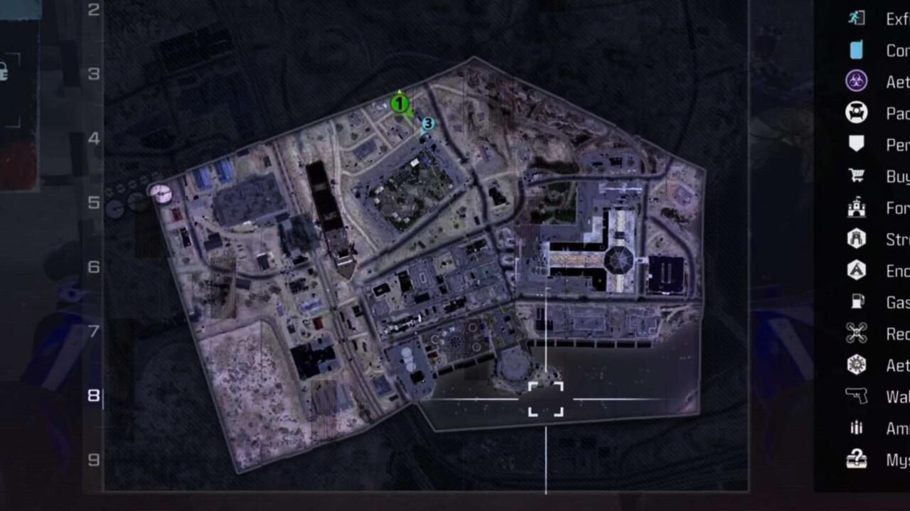 Green ping on map marks the obelisk for the Perforated Target