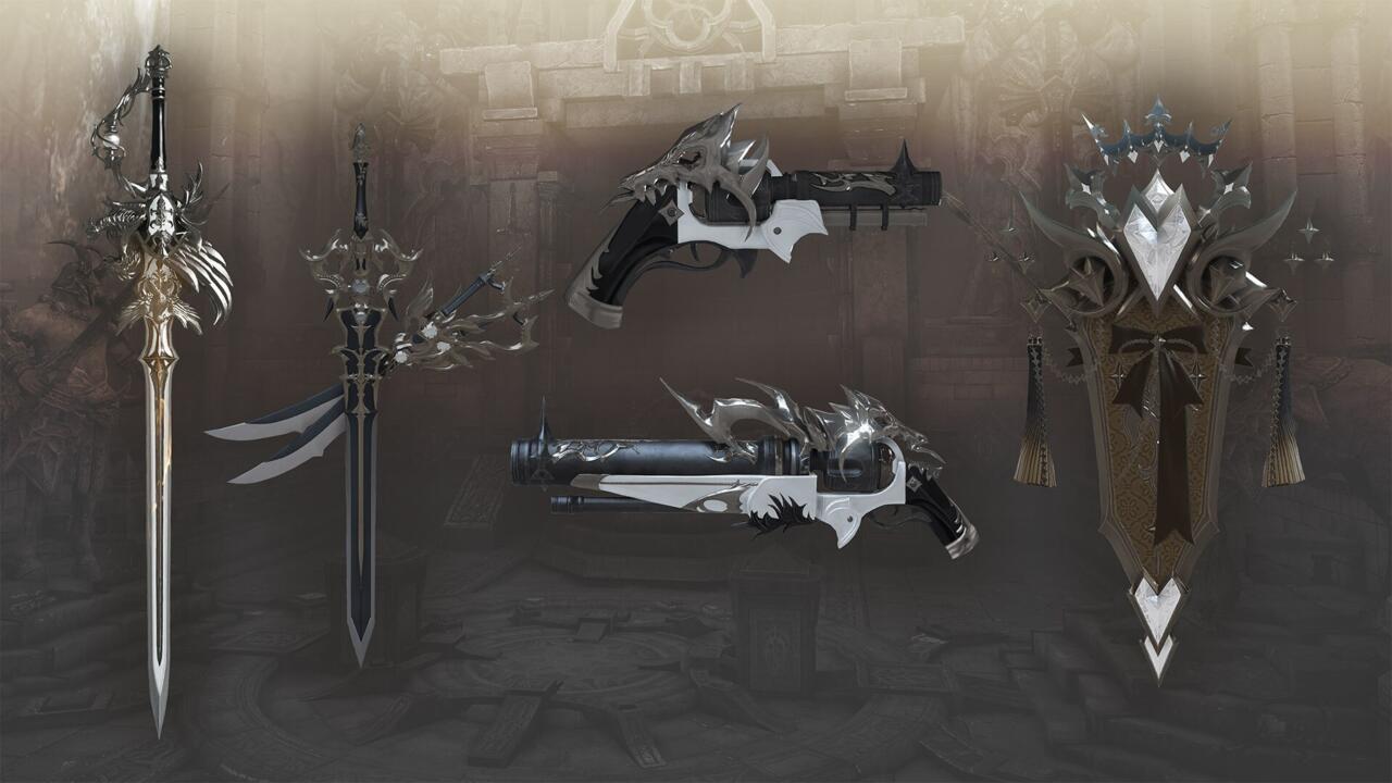 The Noble Banquet weapon skins can be claimed at Ark Pass level 30 in the Super Premium tier.