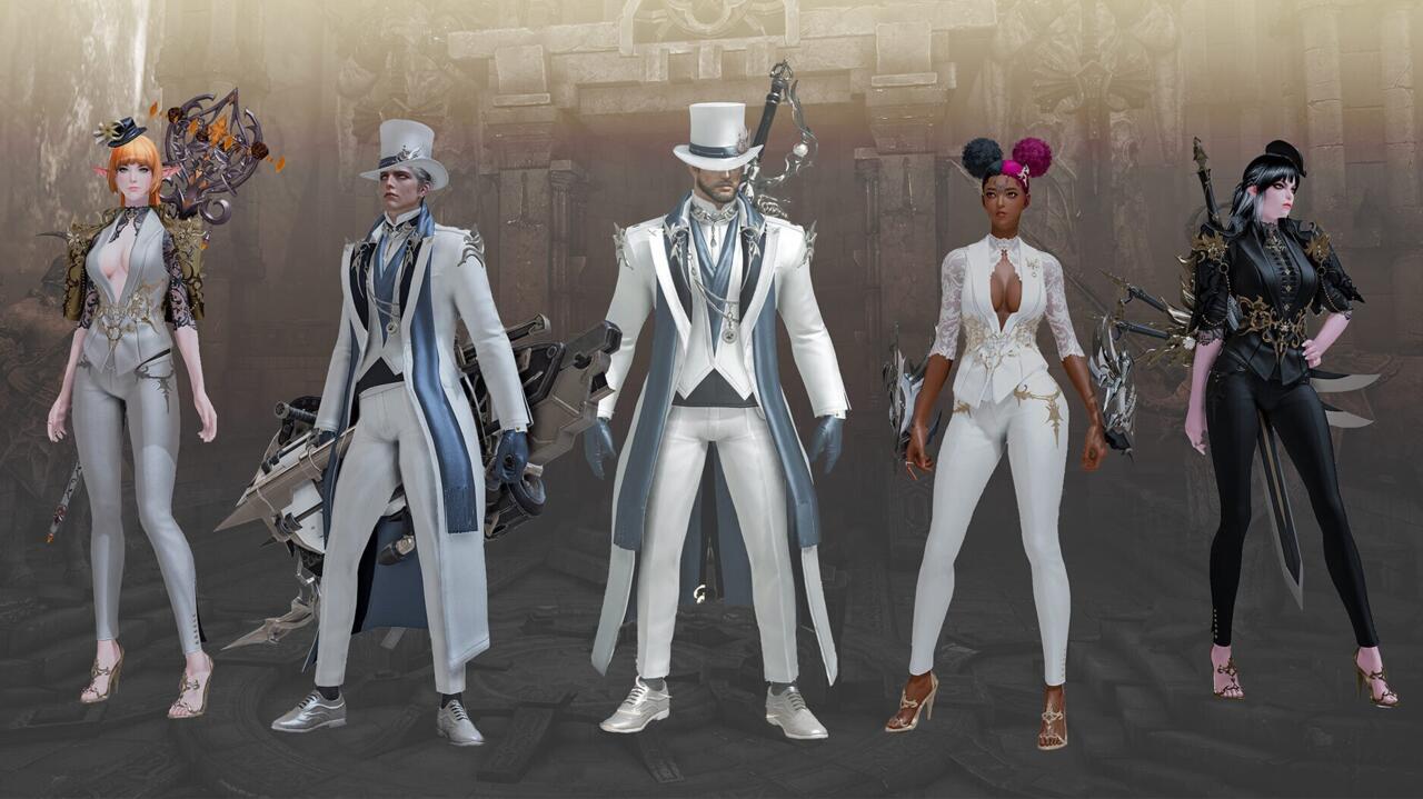 The Noble Banquet skin collection, which players will need to fully progress through the Ark Pass at the Super Premium tier to unlock each piece of.
