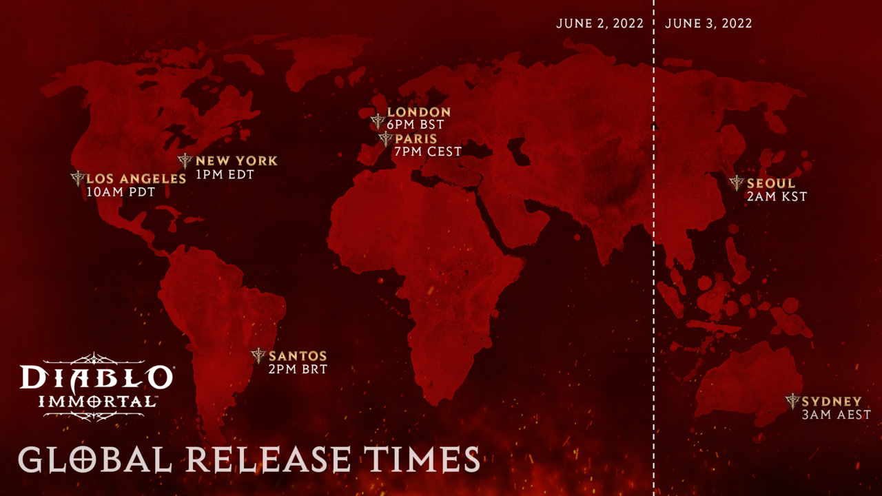 Diablo Immortal Global Release Times