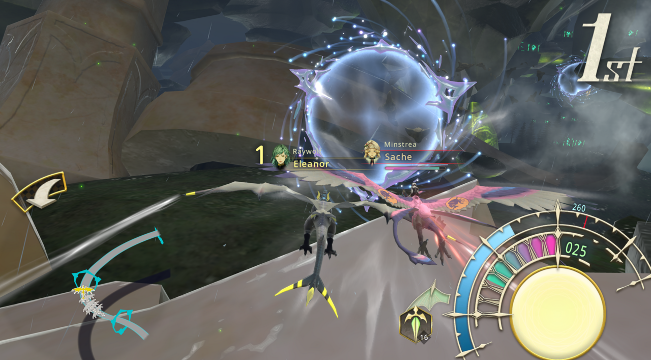 A example of racing gameplay in Jet Dragon.