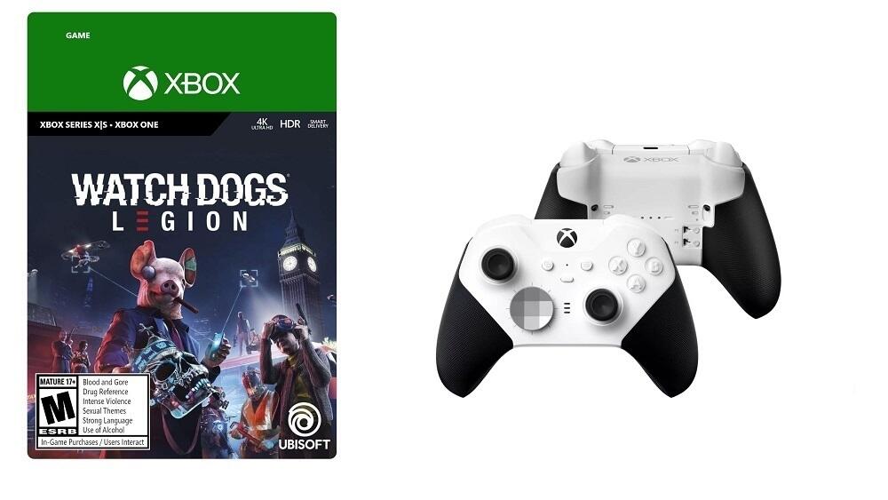 Xbox Elite Series 2 Core White Controller + Watch Dogs: Legion