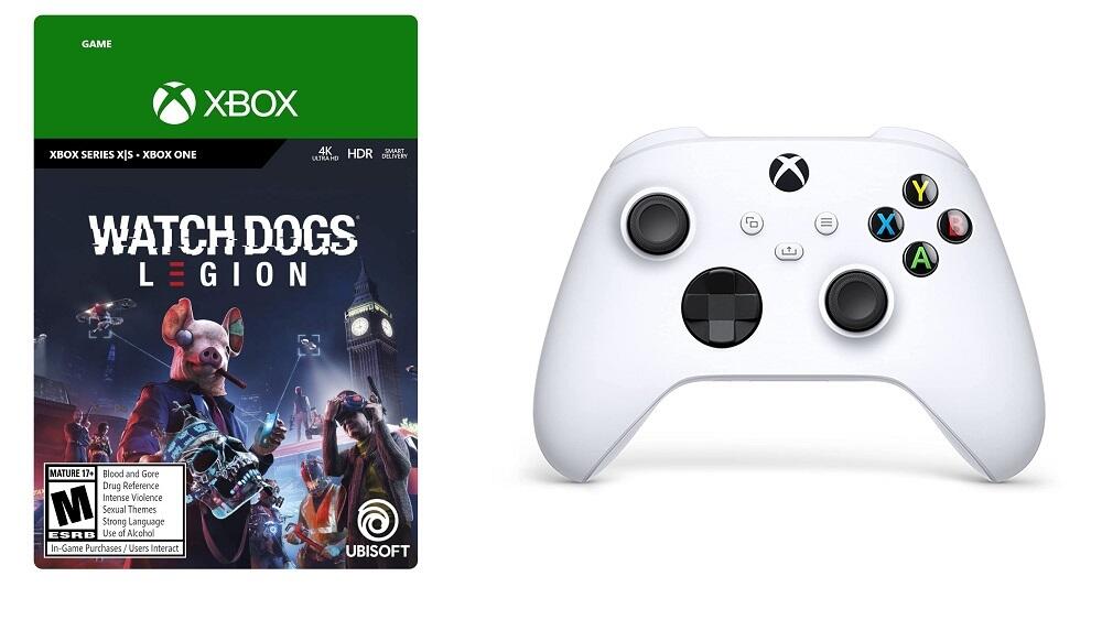 Xbox Wireless Controller (White) + Watch Dogs: Legion