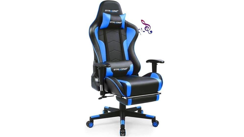 GTRacing Gaming Chair with Footrest and Bluetooth Speakers