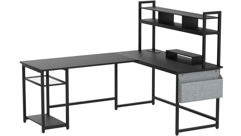 Aheaplus L Shaped Desk with Power Outlet