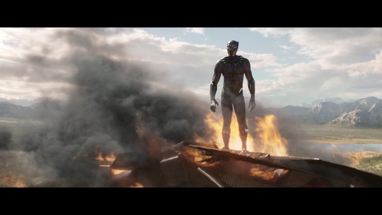 37. The choral vocals as T'Challa emerges from the wrecked ship translate to "Our king."