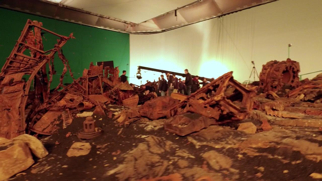 3. The Titan battle was shot entirely on a soundstage.