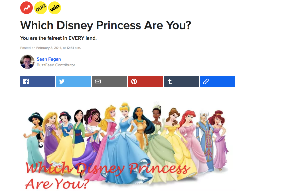 15. The Disney princesses scene started as an idea about a Buzzfeed quiz.