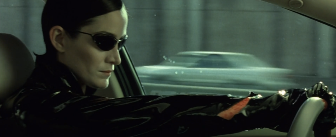 23. Carrie-Anne Moss says she went to "motion picture driving school" twice