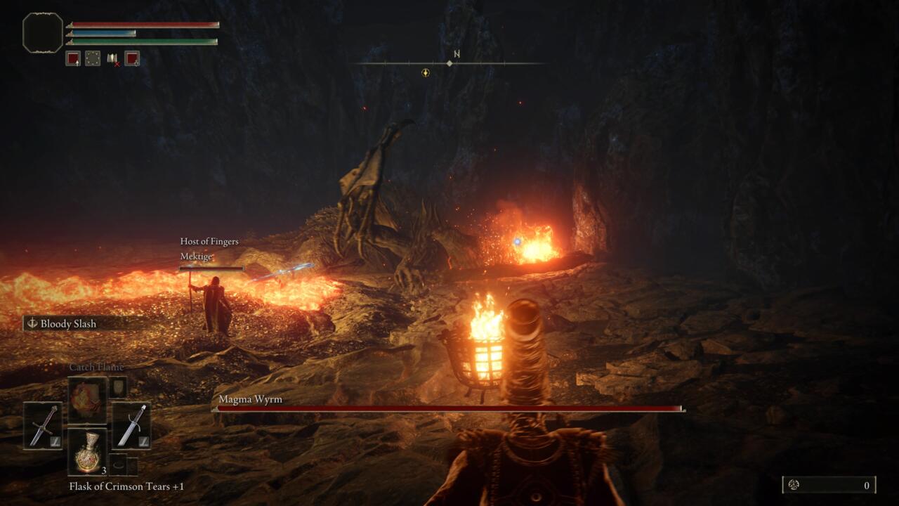 Fighting the Magma Wyrm is a piece of cake when you bring friends.