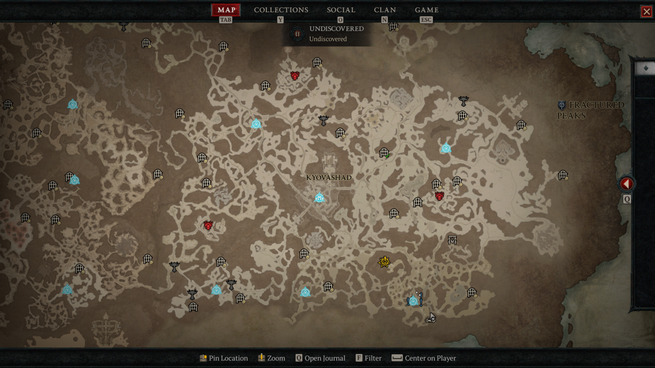 The Strongholds are located at the red demon icons on the map. 