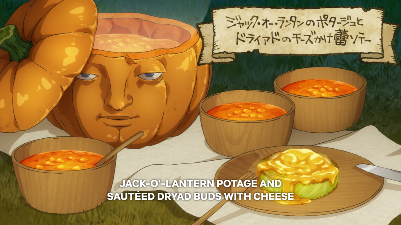 10. Jack-O-Lantern Potage And Dryad's Flower Bud Saute With Melted Cheese - Episode 15