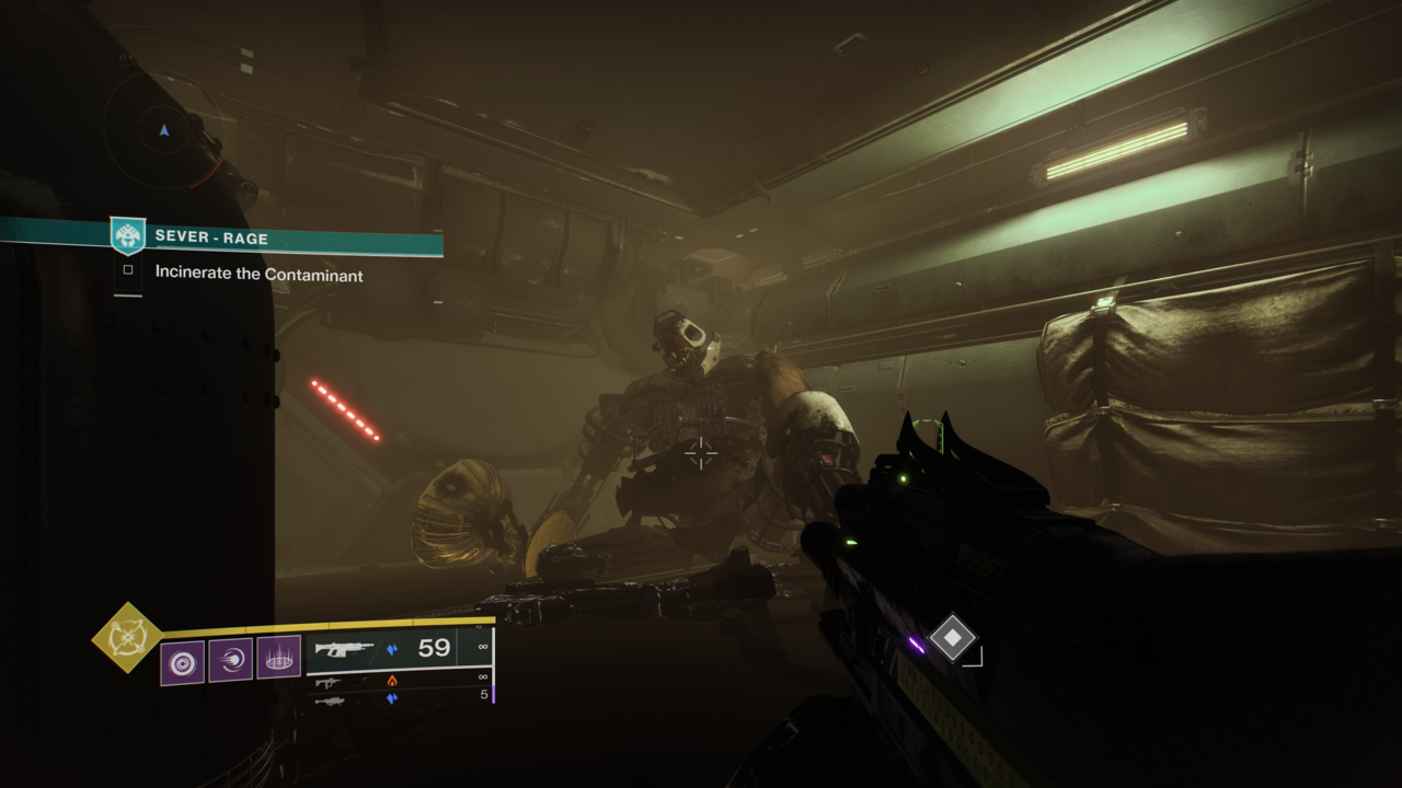 Calus' location in the fifth Sever mission, Rage.