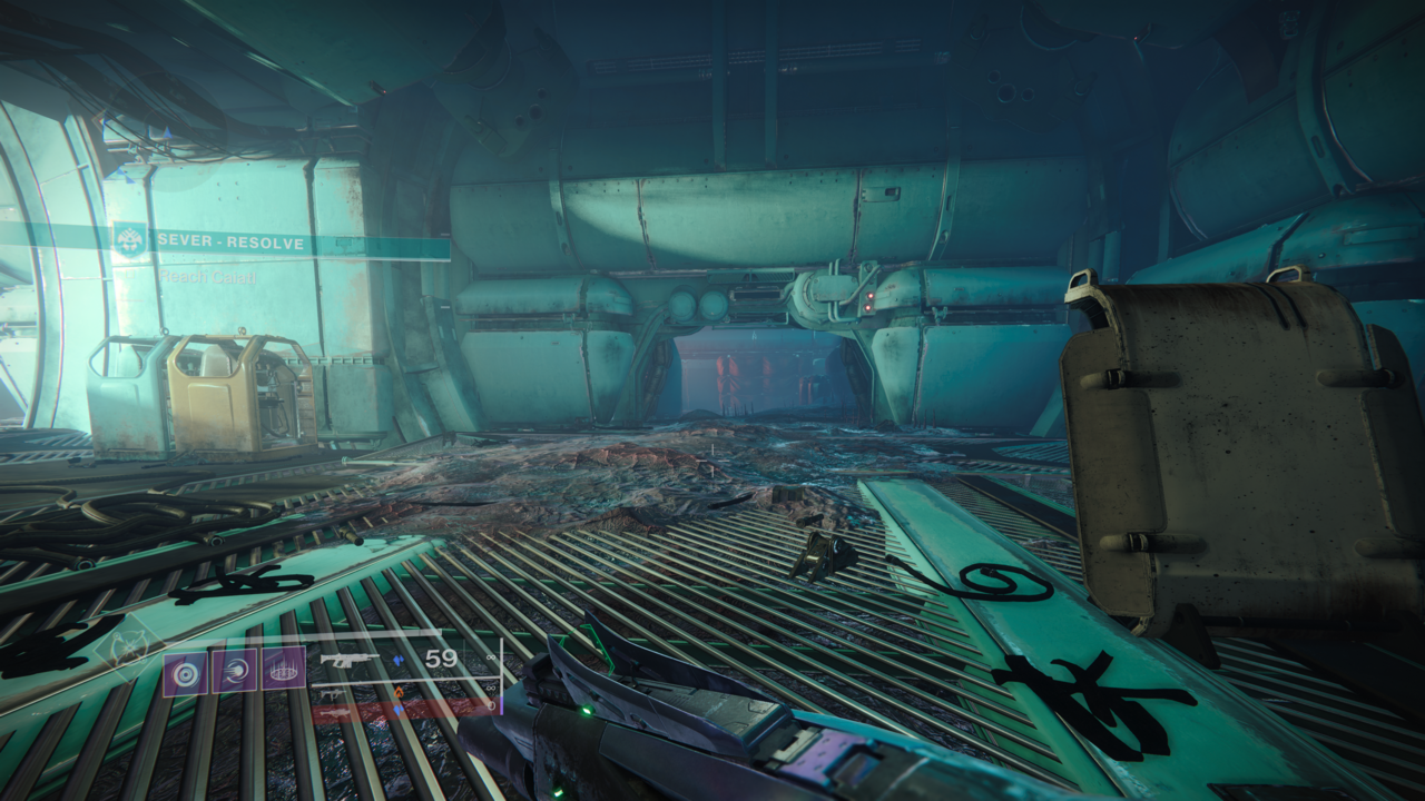 The corridor where you'll find Calus in the sixth Sever mission, Resolve.